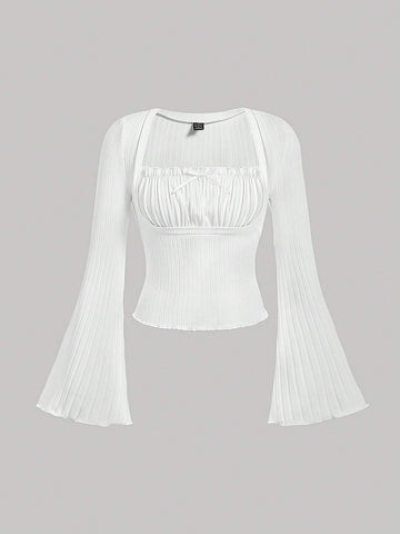 Women's Swan Neck Flare Sleeve T-Shirt