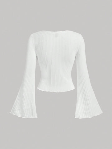 Women's Swan Neck Flare Sleeve T-Shirt