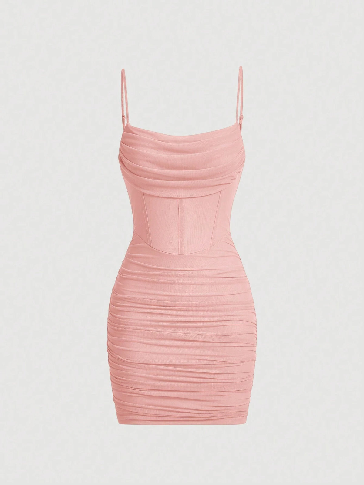 Women's V-Neck Solid Color Pleated Cami Dress