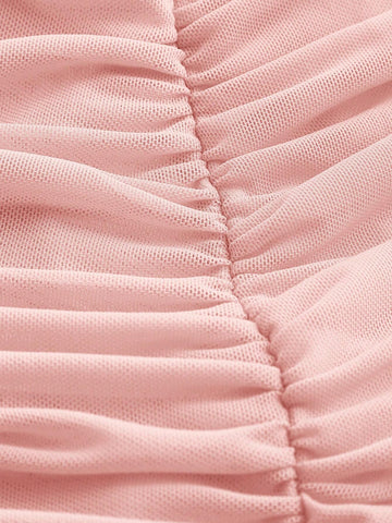 Women's V-Neck Solid Color Pleated Cami Dress
