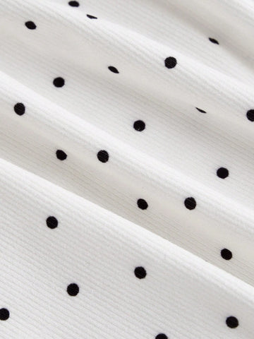 MOD Women's Vintage Black And White Polka Dot Low Waist Knit Shorts,Sexy Halloween Costume,Bloomer Shorts,Christmas Women Pajamas,Halloween Pajamas