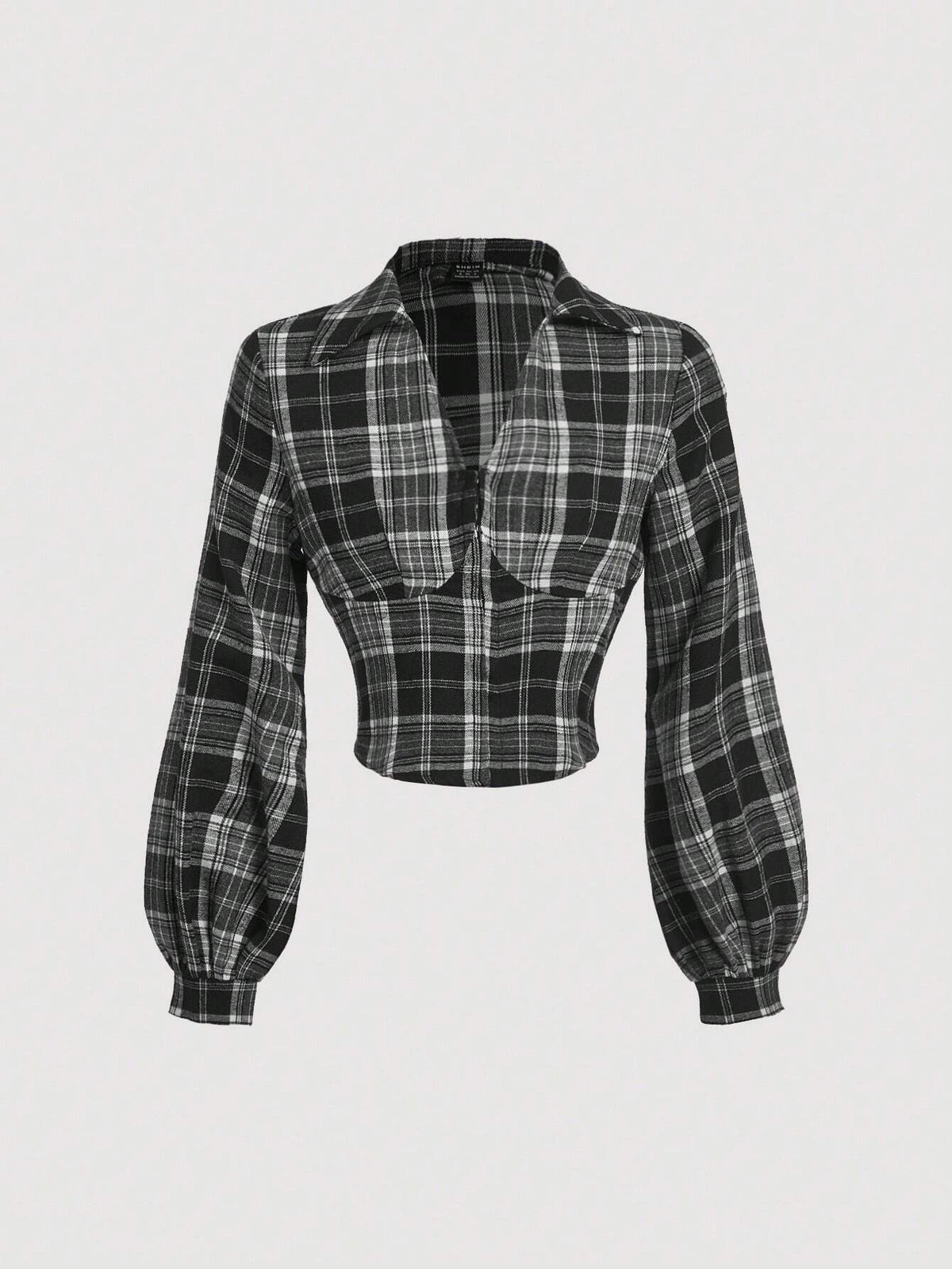 MOD Women's Vintage Plaid Collar Long Sleeve Shirt For Autumn
