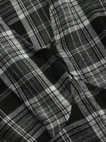 MOD Women's Vintage Plaid Collar Long Sleeve Shirt For Autumn