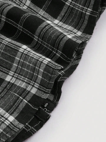 MOD Women's Vintage Plaid Collar Long Sleeve Shirt For Autumn