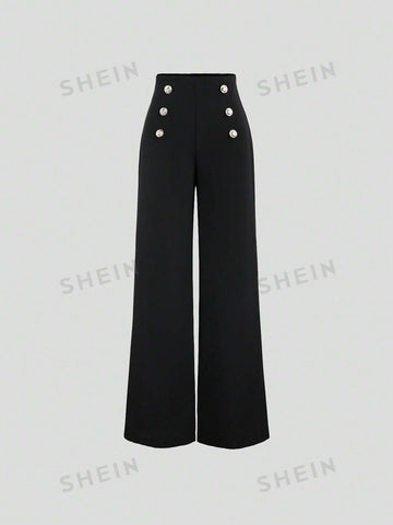 MOD Women's Wide-Leg Button-Up Palazzo Pants