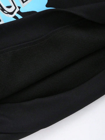 2pcs/Set Women Sports Casual Daily Butterfly Print Hoodie Sweatshirt And Sweatpants Set, For Autumn