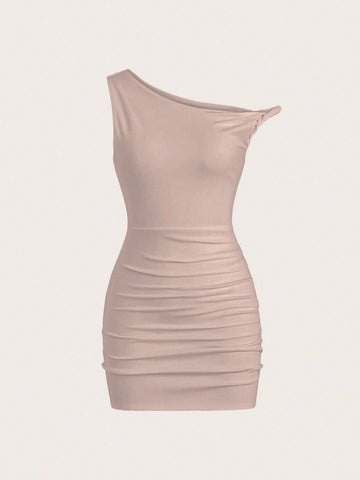 Asymmetrical One-Shoulder Sexy Bodycon Mini Dress
