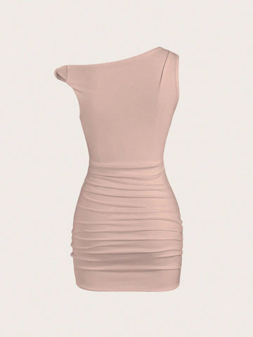 Asymmetrical One-Shoulder Sexy Bodycon Mini Dress