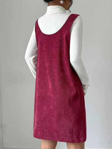 Christmas Return To School Season Casual Cute Loose Pocket Corduroy Red Young People