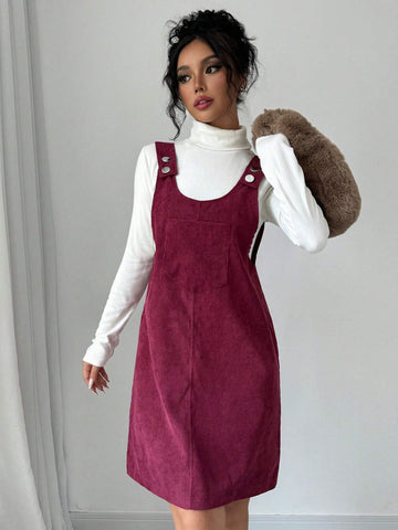 Christmas Return To School Season Casual Cute Loose Pocket Corduroy Red Young People