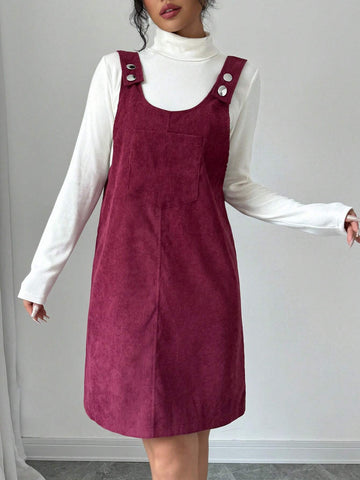 Christmas Return To School Season Casual Cute Loose Pocket Corduroy Red Young People