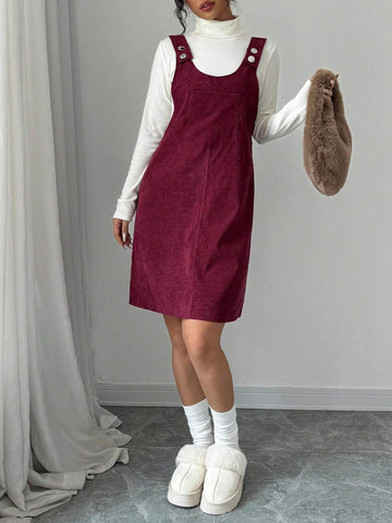 Christmas Return To School Season Casual Cute Loose Pocket Corduroy Red Young People