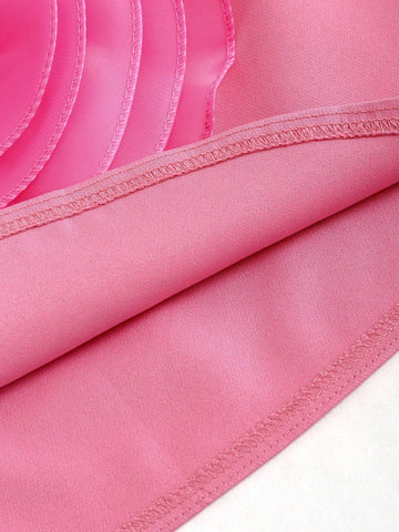 MOOSTA Fashionable Women Mesh Skirt With Three-Dimensional Flower Accents