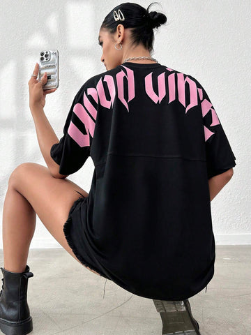 Letter Graphic Drop Shoulder Tee