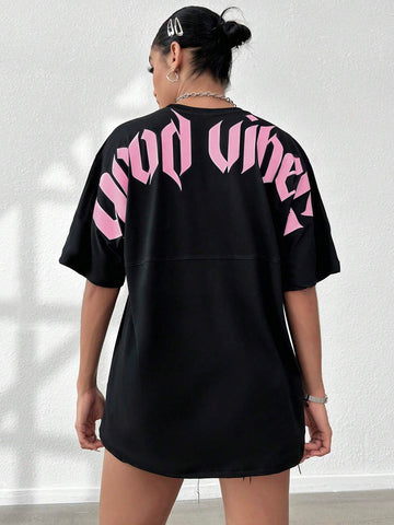 Letter Graphic Drop Shoulder Tee