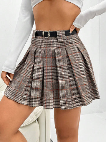 MOOSTA Plaid Pleated Skirt