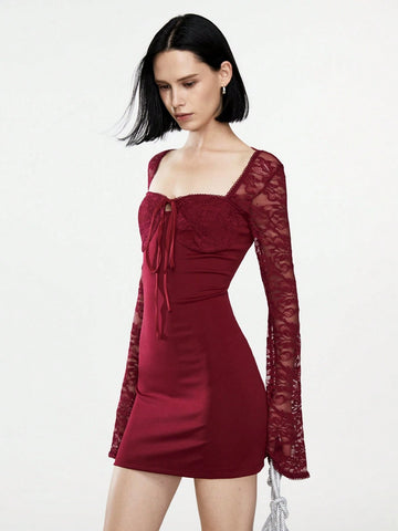 MOOSTA Sexy Lace Sleeve Backless Strap Bodycon Dress