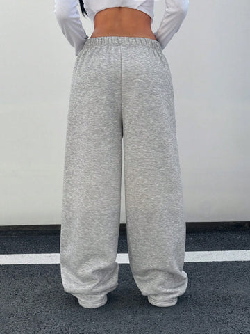 MOOSTA Women's Solid Color Elastic Waist Super Thick Thermal Lined Straight Leg Sweatpants, Autumn/Winter