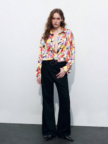 Maija Allover Floral Print Drop Shoulder Shirt