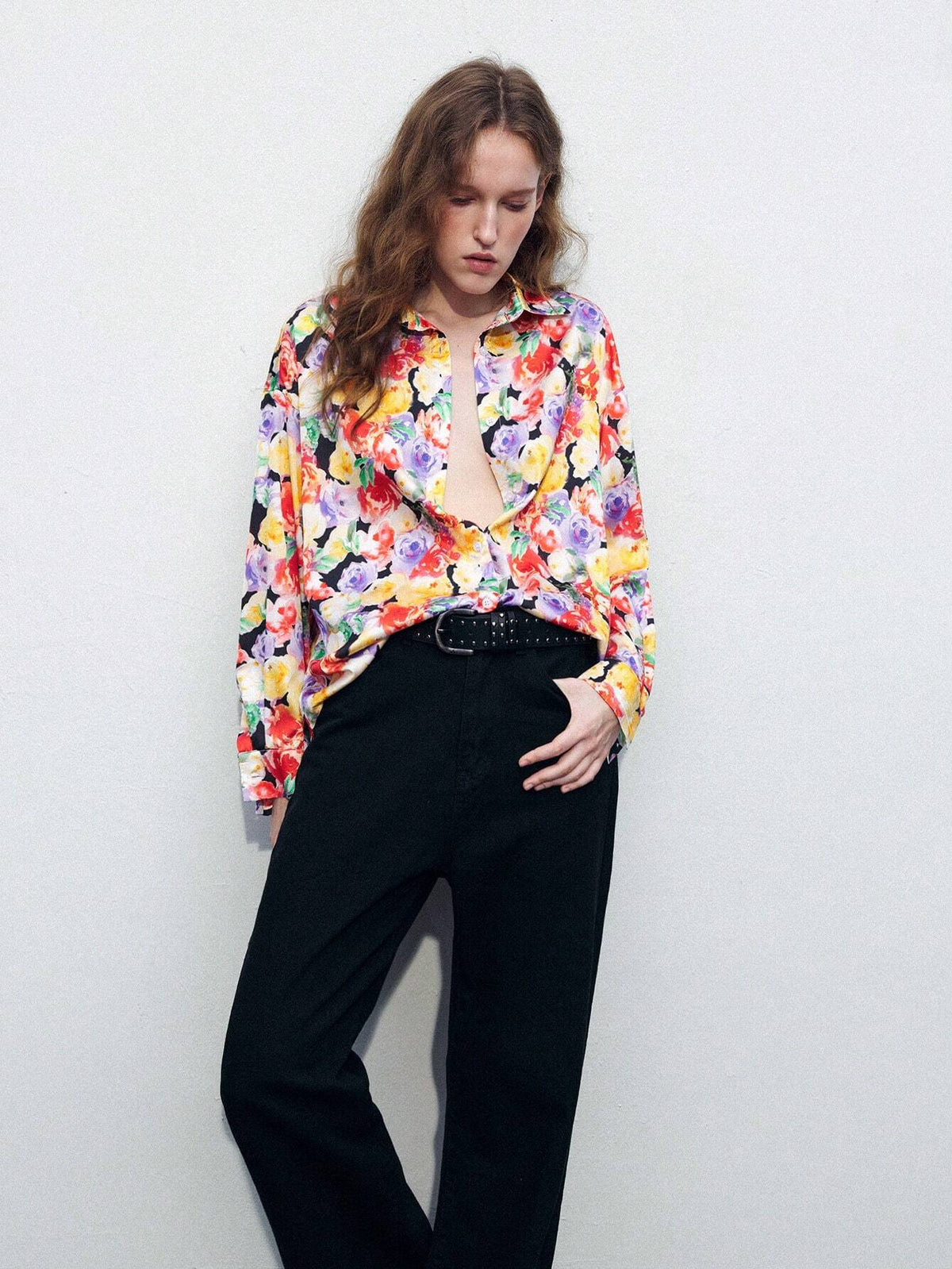 Maija Allover Floral Print Drop Shoulder Shirt