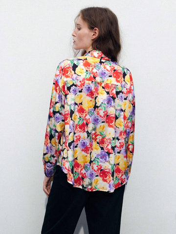 Maija Allover Floral Print Drop Shoulder Shirt