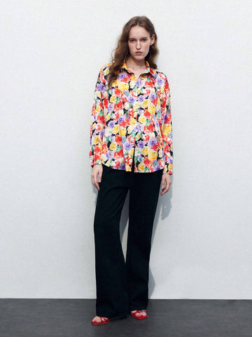 Maija Allover Floral Print Drop Shoulder Shirt