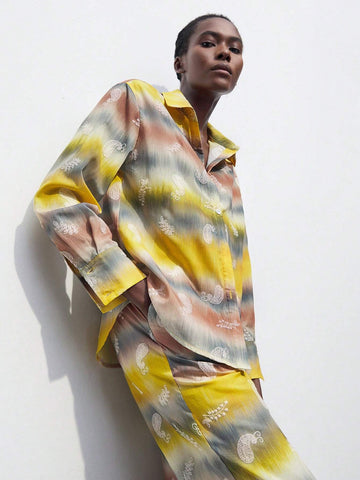 Maija Fall Clothes Pride Outfits Women's Casual Long Sleeve Shirt With Random Prints, Simple Style