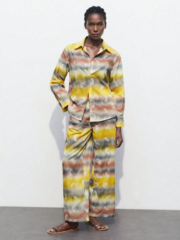 Maija Fall Clothes Pride Outfits Women's Casual Long Sleeve Shirt With Random Prints, Simple Style