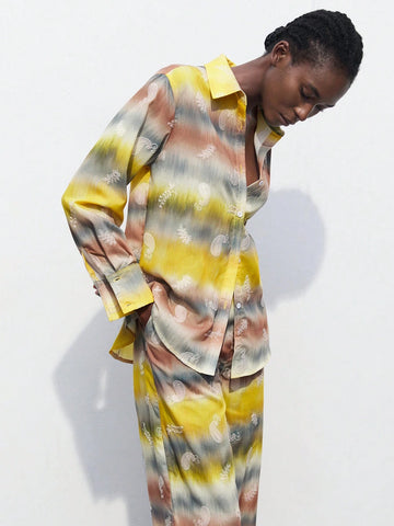 Maija Fall Clothes Pride Outfits Women's Casual Long Sleeve Shirt With Random Prints, Simple Style