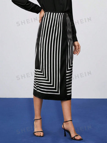 Maija High Waist Striped Skirt