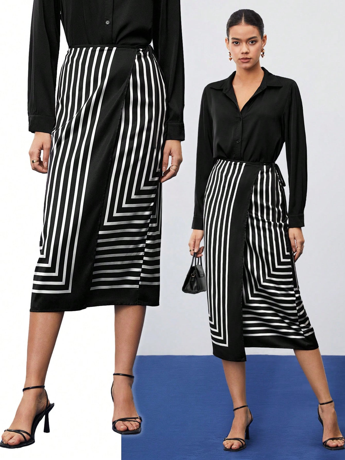 Maija High Waist Striped Skirt