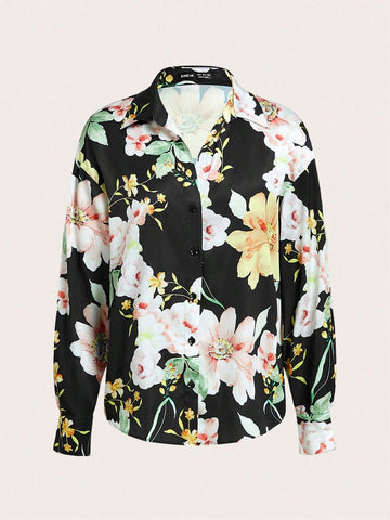 Maija Ladies Floral Print Long Sleeve Shirt