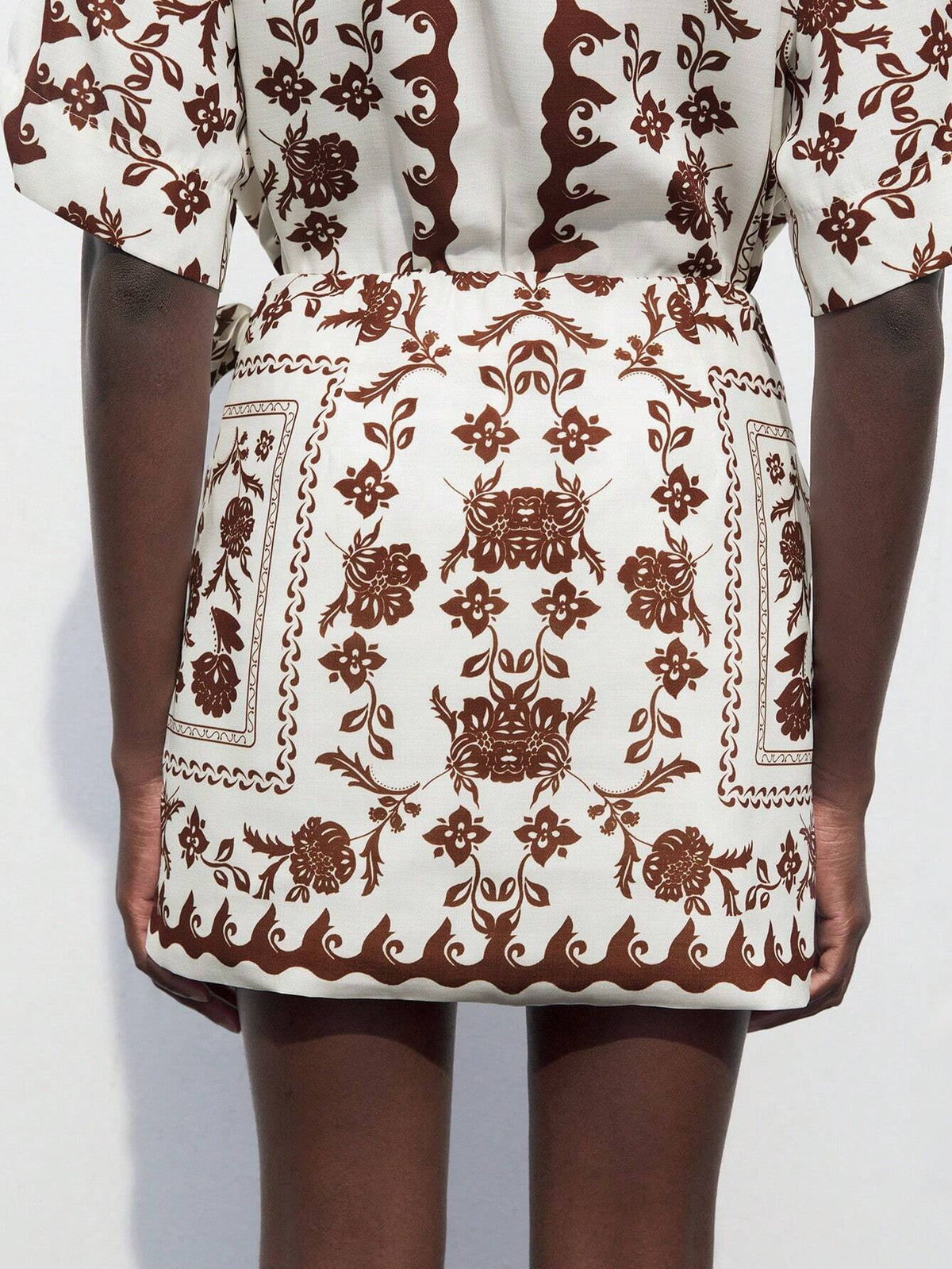 Maija Western Clothes Women's Allover Print Summer Casual Vacation Knee Length Skirt