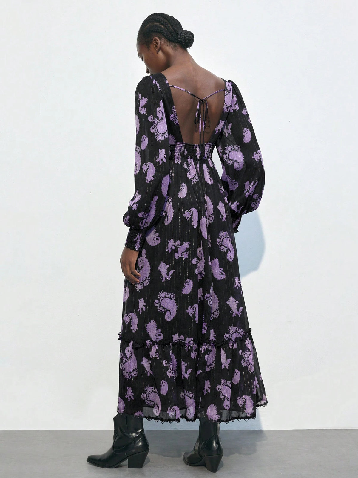 Cropped Length Floral Print Sleeveless Dress For Women