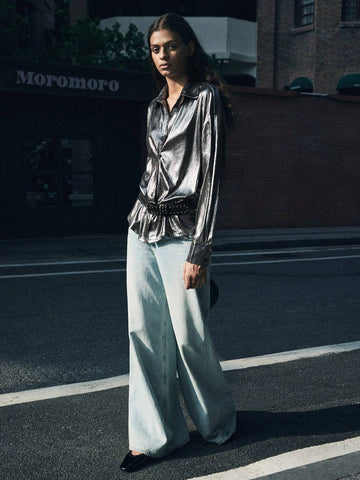 Maija Women Fashion Streetwear Elegant Charm Button Down Shirt