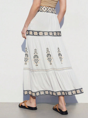 Maija Women Fashionable Bohemian Style Vacation Wind Skirt For Summer