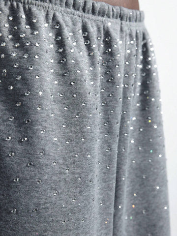 Maija Women Rhinestone Decorated Simple Daily Casual Pants