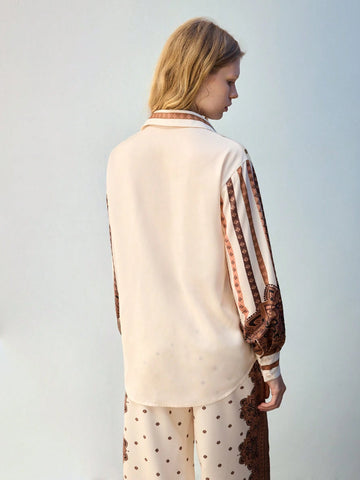 Maija Women's All-Over Print Button-Front Long Sleeve Shirt