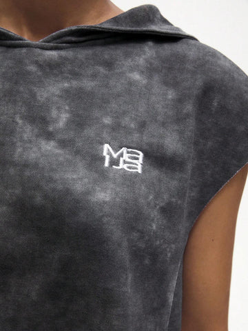 Women's Batwing Sleeve Hooded Top And Front Tie Shorts 2pcs Set