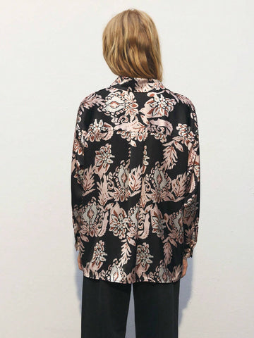 Maija Women's Casual Full Print Long Sleeve Blouse, Spring & Autumn