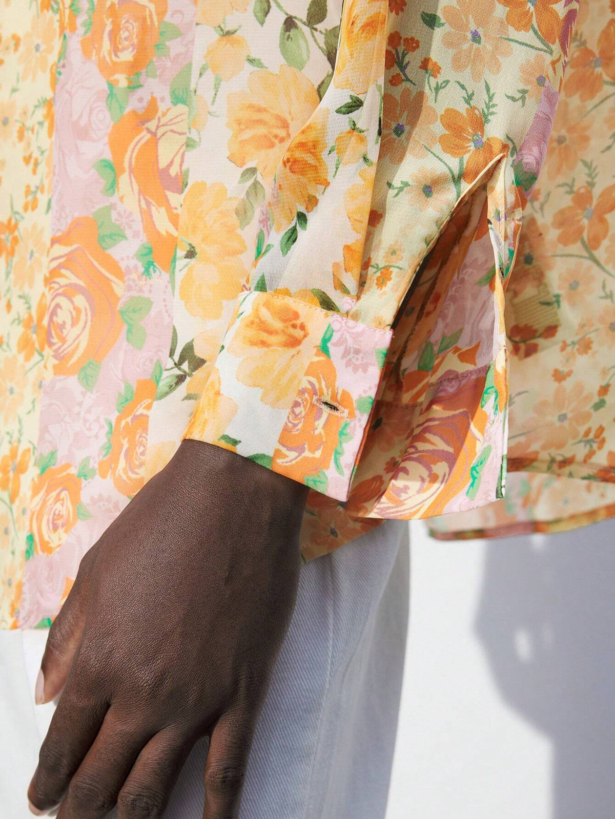 Maija Women's Floral Print Drop Shoulder Long Sleeve Casual Loose Blouse