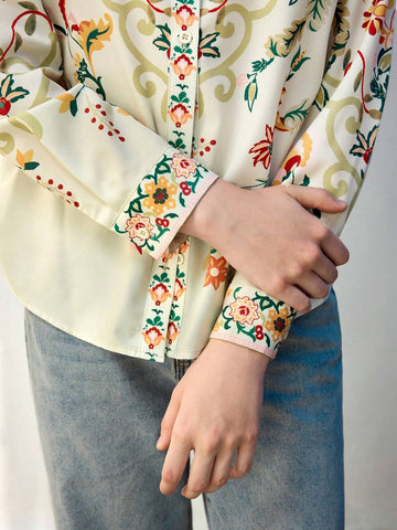 Maija Women's Floral Print Single-Breasted Shirt