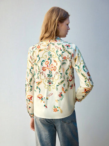 Maija Women's Floral Print Single-Breasted Shirt