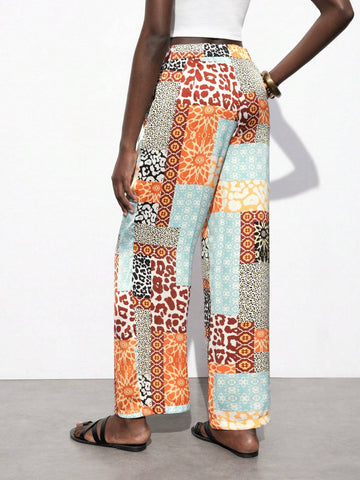 Maija Women's Full-Print Straight-Leg Vacation Casual Pants