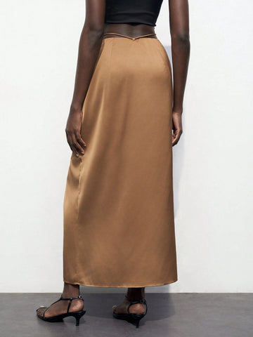 Maija Women's Simple And Casual Solid Color Split Skirt