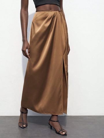 Maija Women's Simple And Casual Solid Color Split Skirt