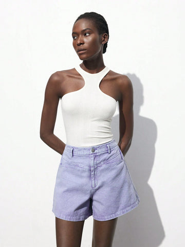 Maija Women's Solid Color Simple Casual Shorts