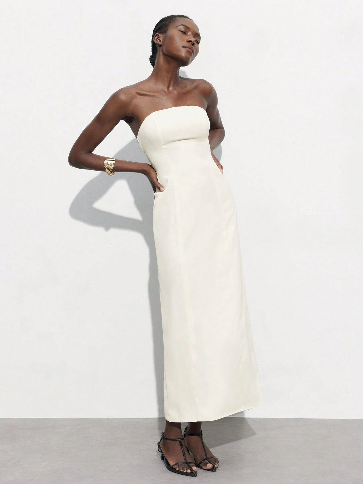 Women's Solid Color Simple & Elegant Backless Strapless Dress For Daily Wear, Parties, Music Festivals, Weddings