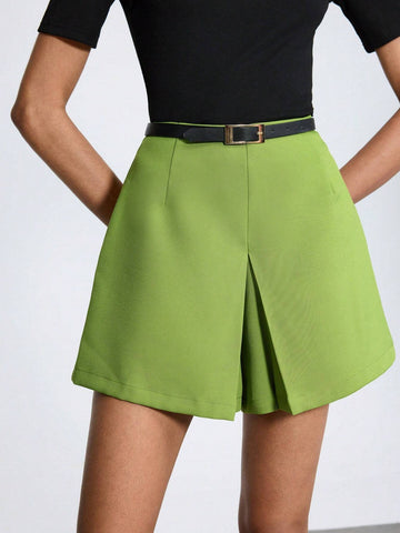 Maija Women's Solid High Waist Pleated Mini Skort