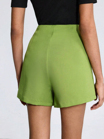 Maija Women's Solid High Waist Pleated Mini Skort